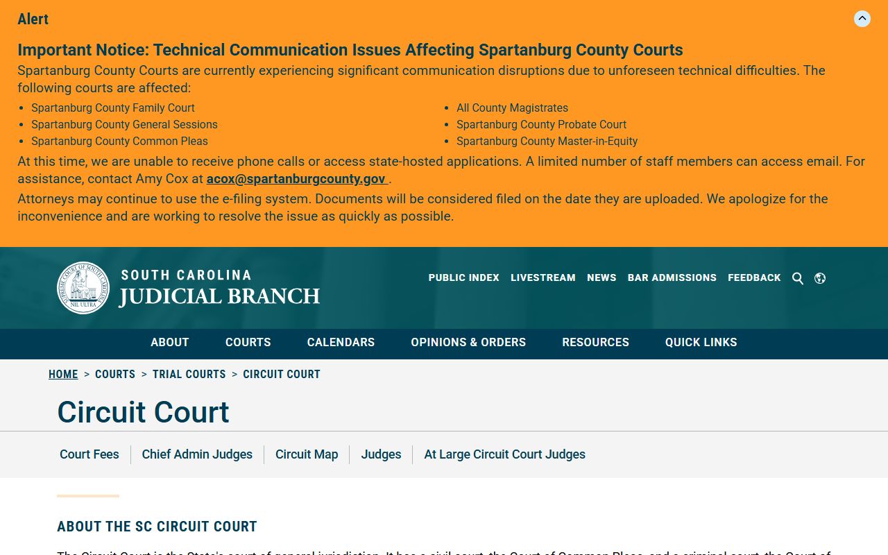 Berkeley County Circuit Court South Carolina Judicial Branch page