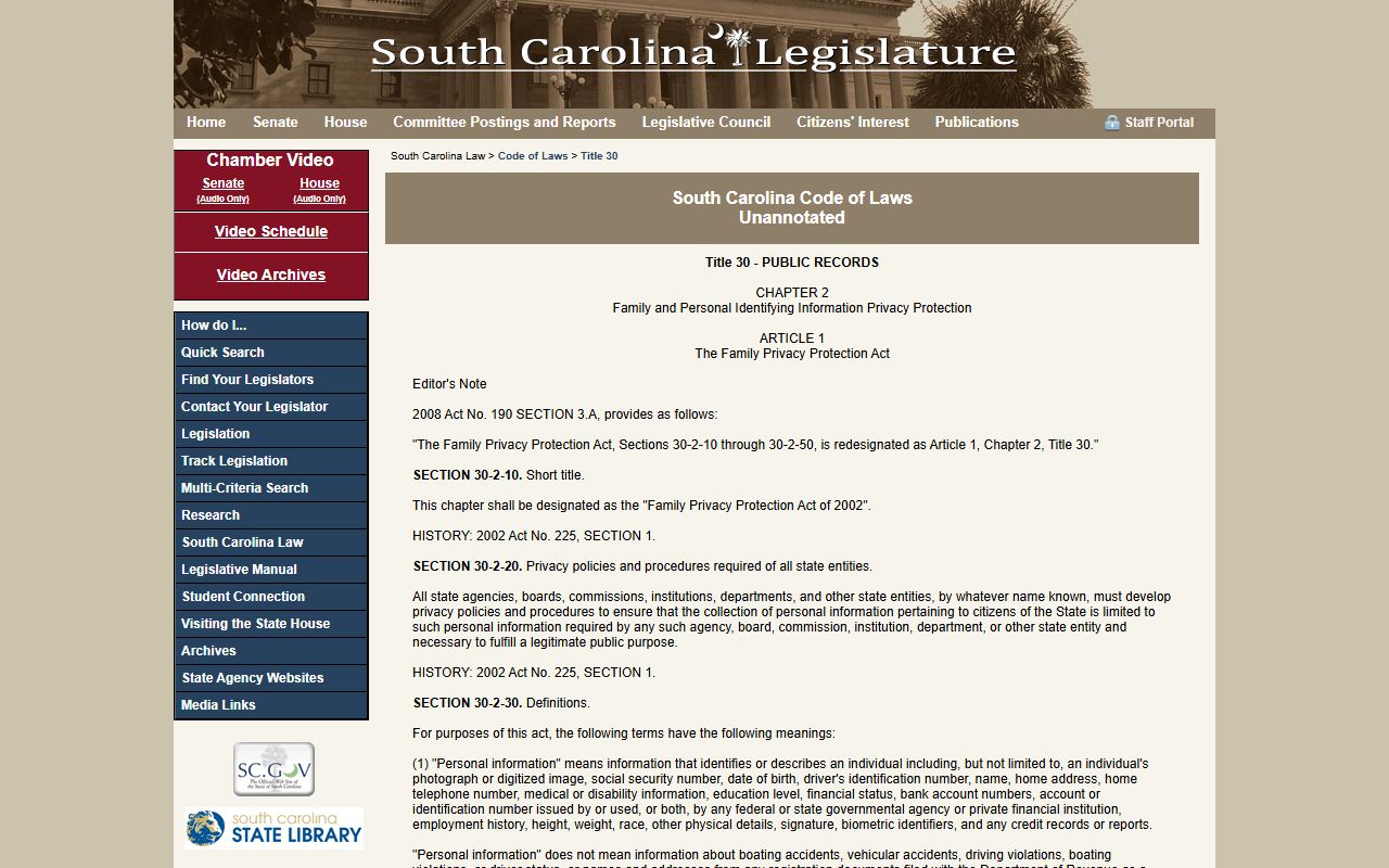 Berkeley County arrest records personal identifying information privacy law