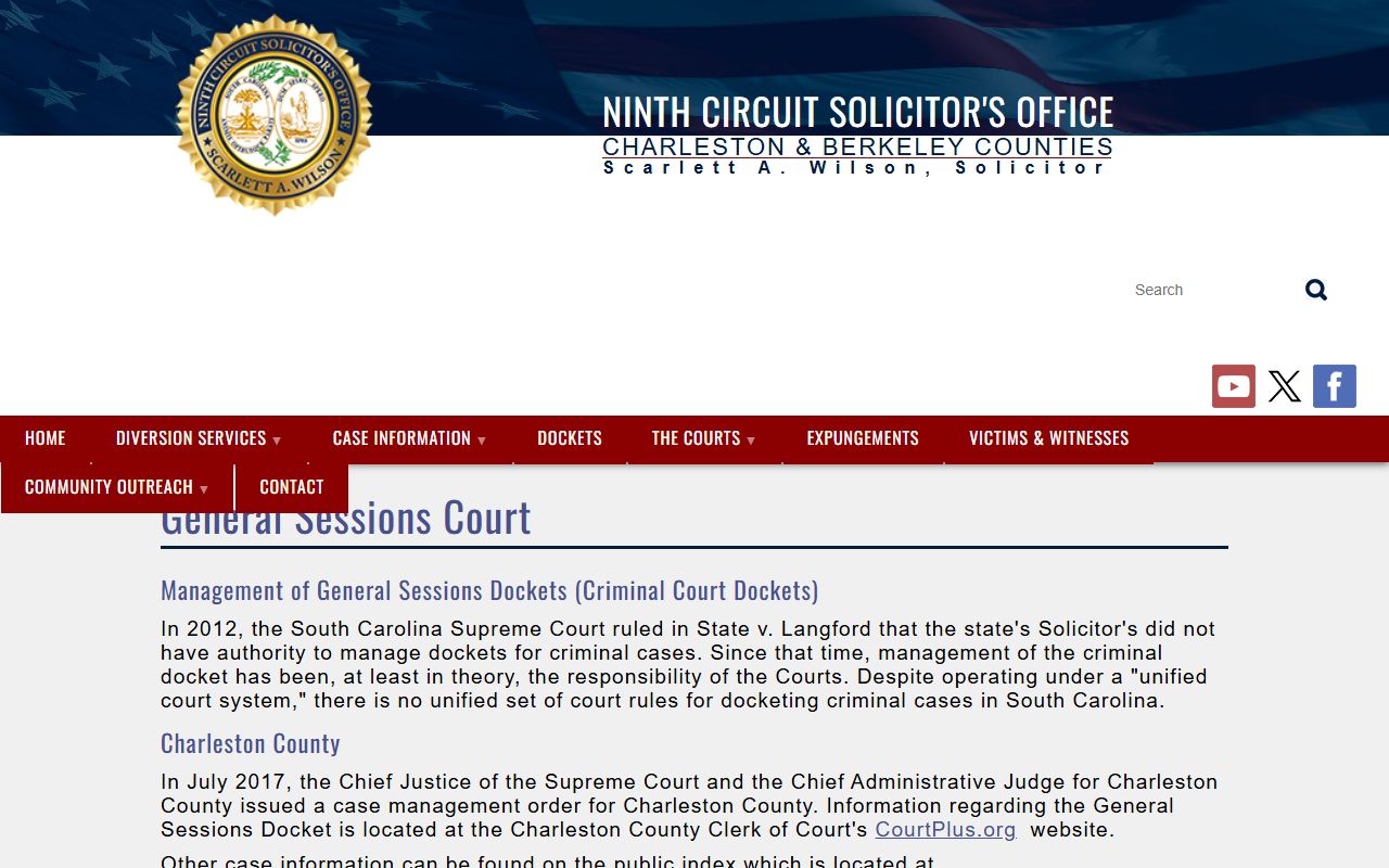 Berkeley County court dockets Ninth Circuit Solicitor General Sessions page