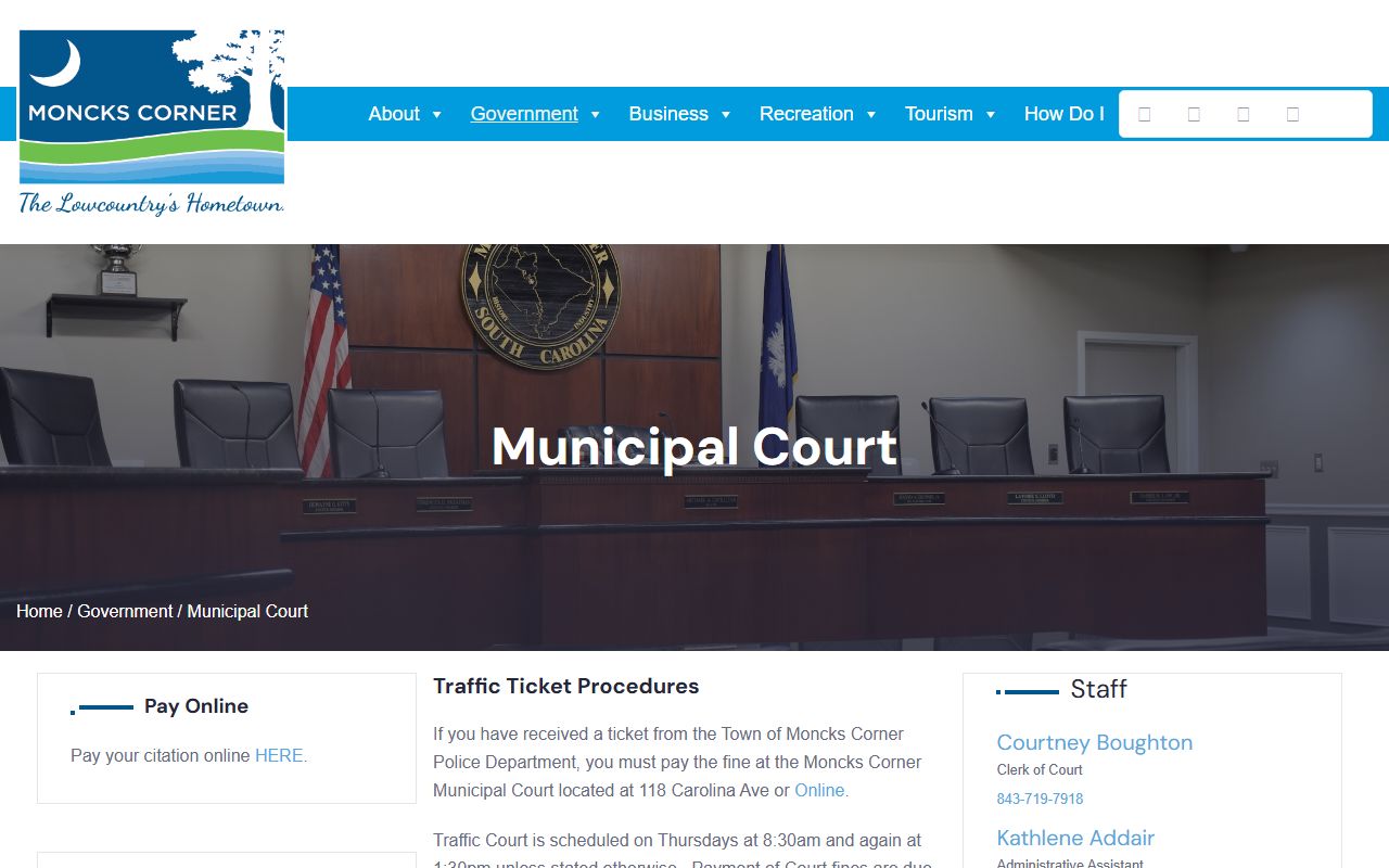 Berkeley County warrant records source through Moncks Corner Municipal Court