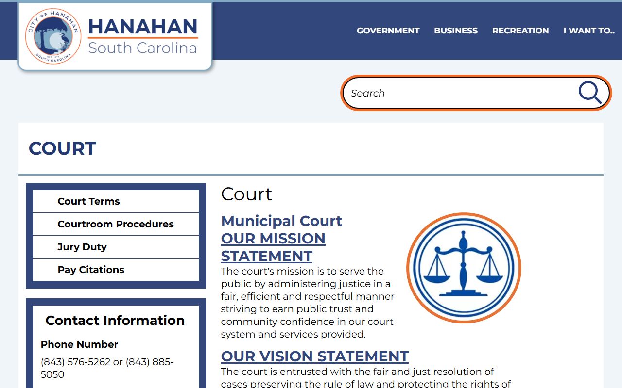 Berkeley County warrant records source through Hanahan Municipal Court